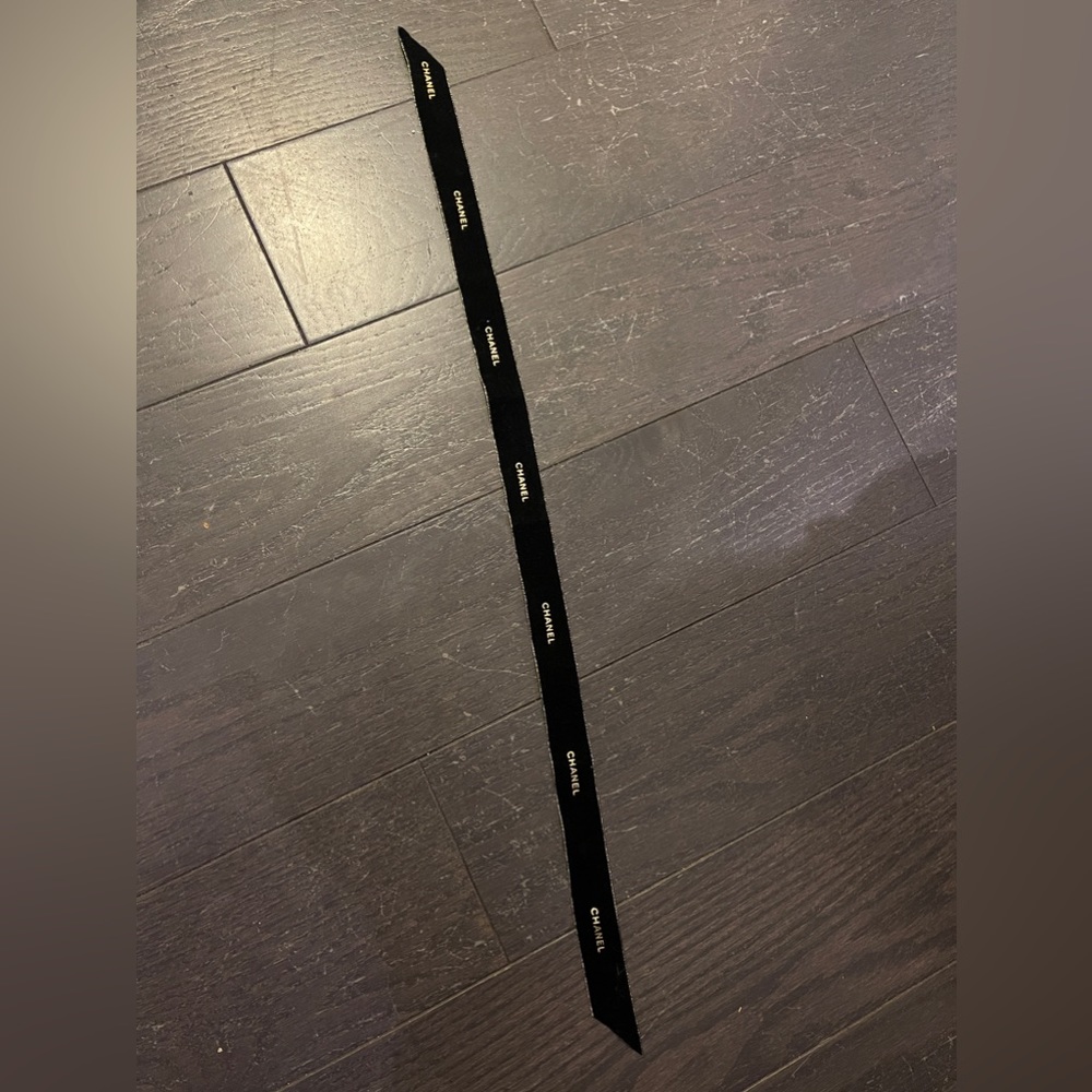 Authentic Chanel ribbon black gold